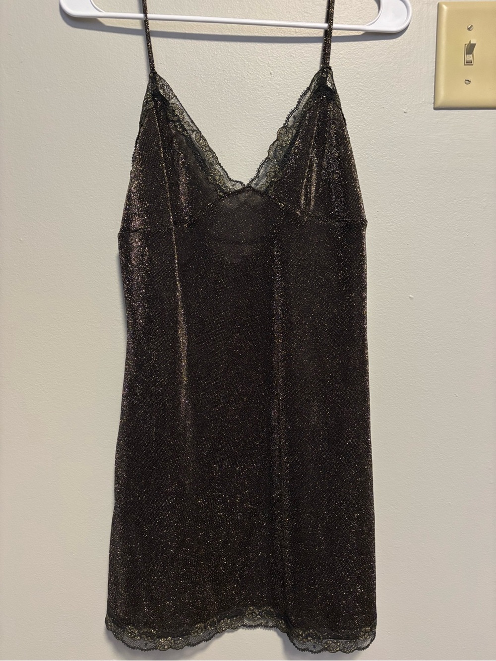 Victorias Secret 2001 gold and black slip lingerie with lace detail size small
